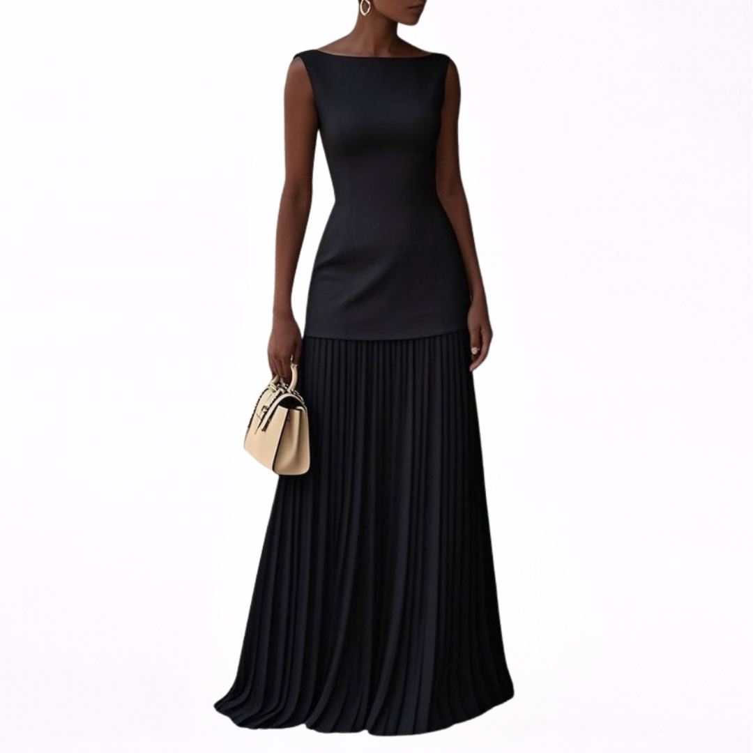 Celeste - Vestido Maxi Plissado