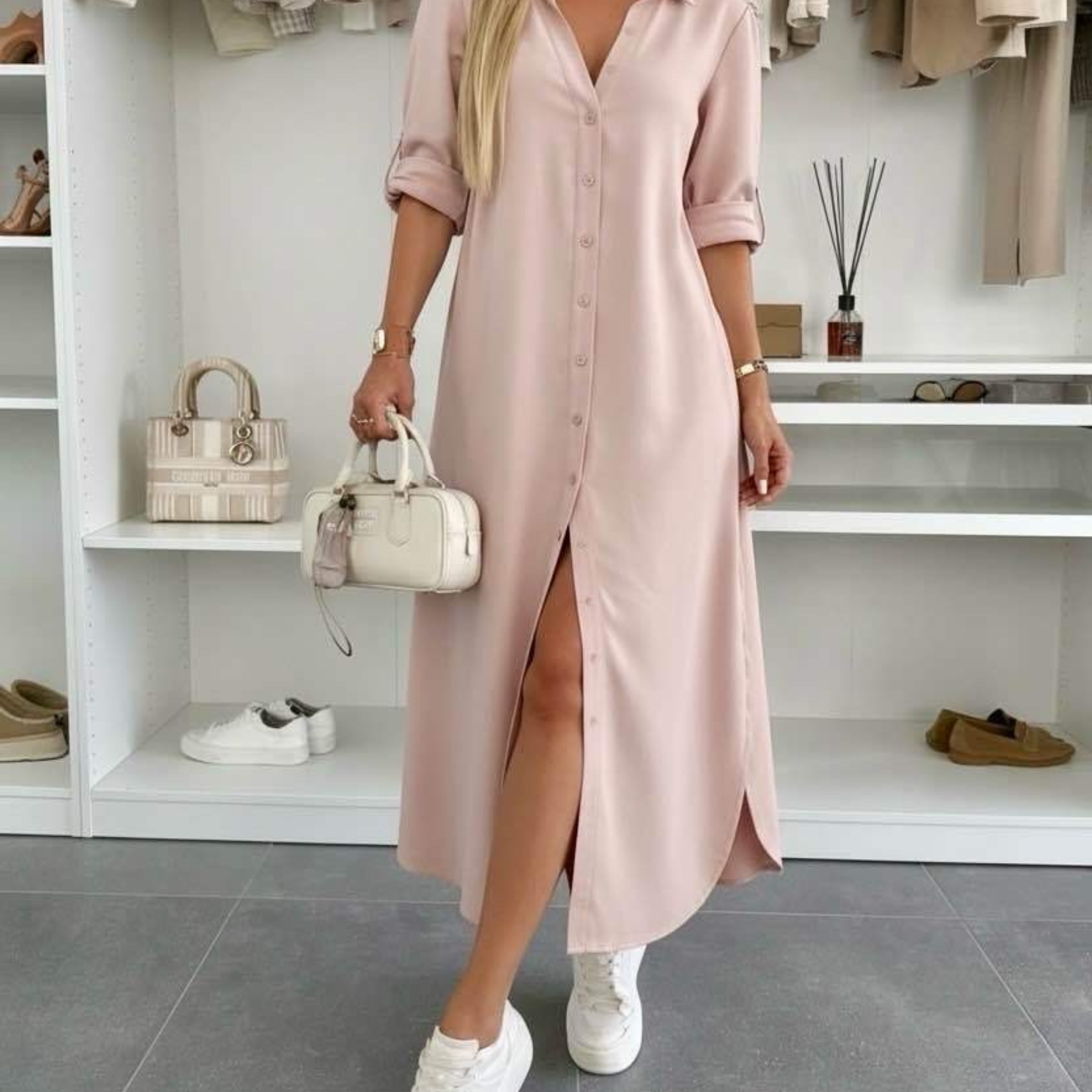 Teresa – Vestido Fluido de Fenda
