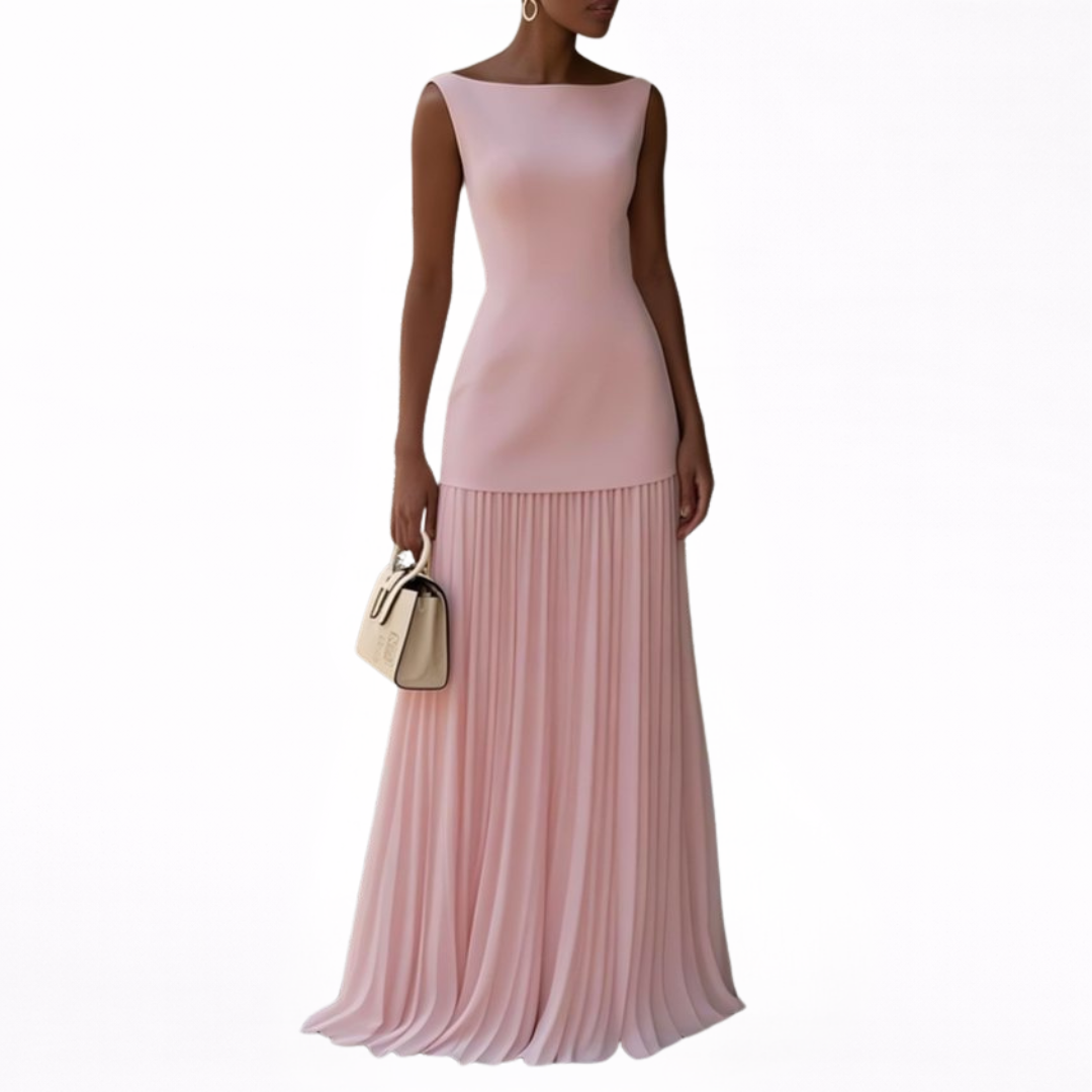 Celeste - Vestido Maxi Plissado