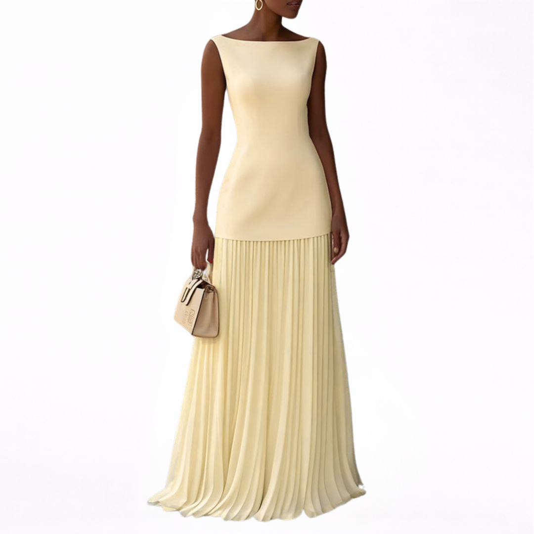 Celeste - Vestido Maxi Plissado