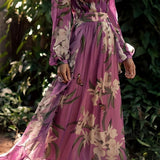 Natacha - Vestido maxi floral com decote em V