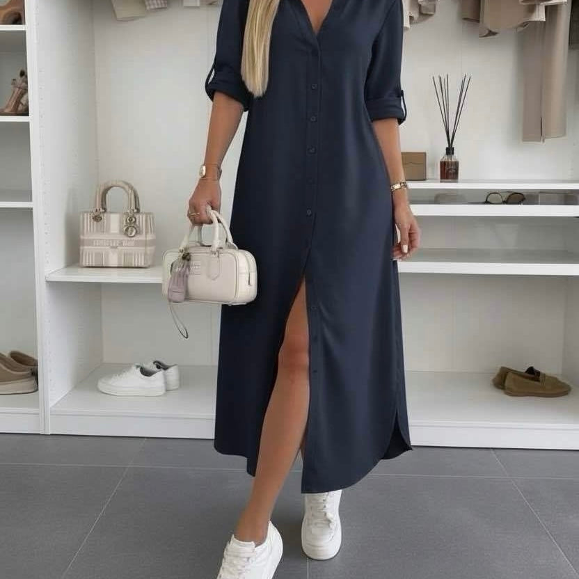 Teresa – Vestido Fluido de Fenda