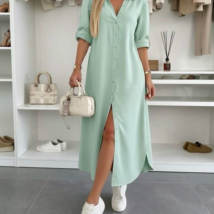 Teresa – Vestido Fluido de Fenda