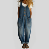 LENNA | JARDINEIRA EM DENIM DE ALGODÃO VINTAGE