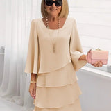 Élise – Vestido Elegante Fluido com Folhos