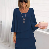 Élise – Vestido Elegante Fluido com Folhos