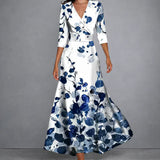 Constança – Vestido Longo Floral Azul