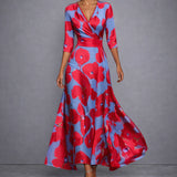 Constança – Vestido Longo Floral Azul
