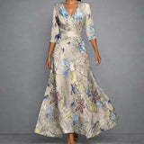 Constança – Vestido Longo Floral Azul