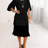Sophie – Vestido Elegante Fluido com Folhos