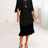 Sophie – Vestido Elegante Fluido com Folhos