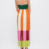 Paloma - Vestido Maxi Colorido às Riscas