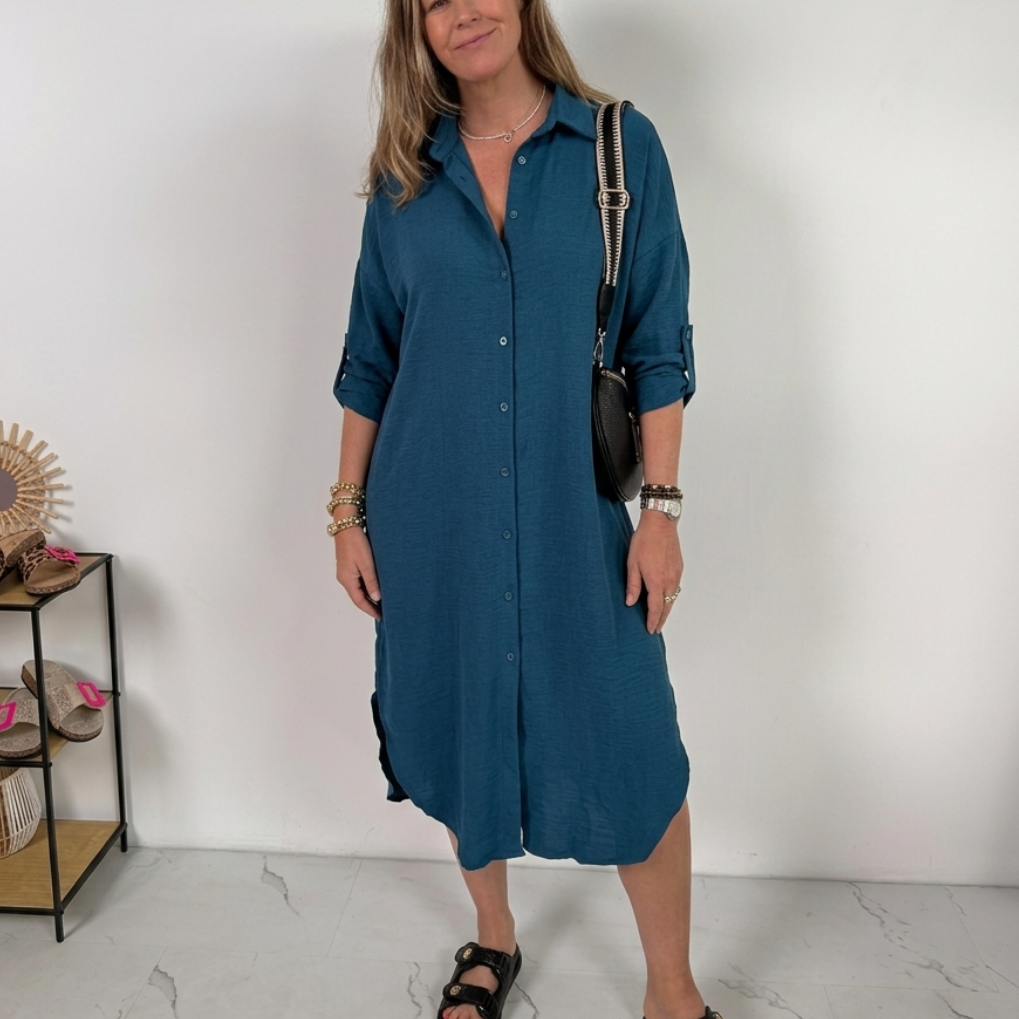 Teresa – Vestido Fluido de Fenda