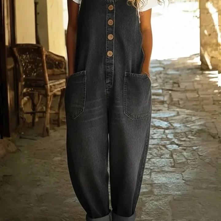 LENNA | JARDINEIRA EM DENIM DE ALGODÃO VINTAGE